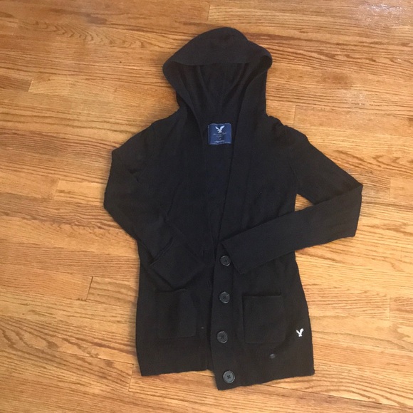 american eagle hooded cardigan